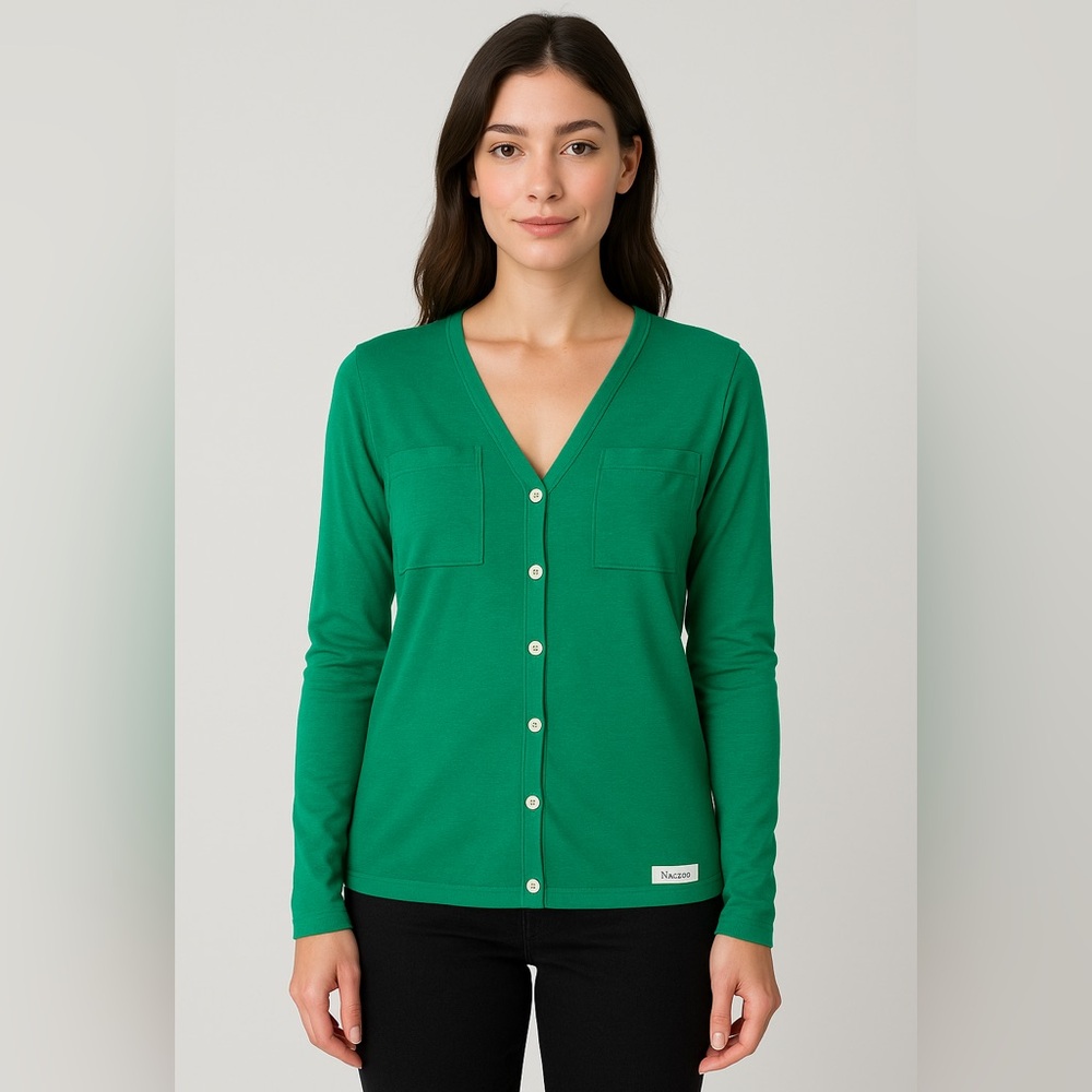 Nautica Emerald Button-Up Sweater